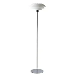 Dyberg Larsen - DL31 Opal gulvlampe - Opal hvid og Krom, Ø: 31 cm x H: 133 cm