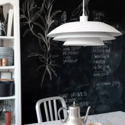 Dyberg Larsen - DL45 pendel Lampe - Mat hvid, 45 cm x 13 cm