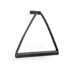 Ekta Living - Håndklædeholder - Towel hanger - Eg/Læder - Sort