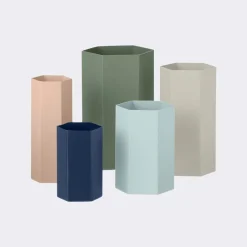 Ferm Living - Hexagon vase - blå