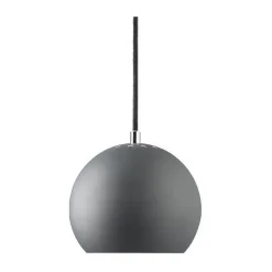 Frandsen Lighting - Ball pendel - dark grey mat (Ø 18 cm) m. sort stofledning