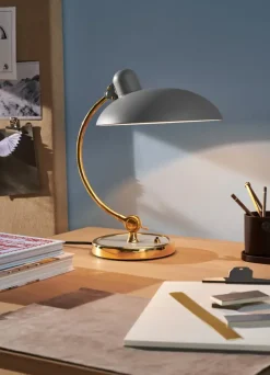 Fritz Hansen - Bordlampe - Kaiser Idell 6631-T - Mat Grå/Messing