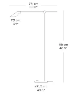 Fritz Hansen - Gulvlampe - MS011 - Sort