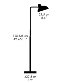 Fritz Hansen - Kaiser Idell 6580-F - Gulvlampe - Sort