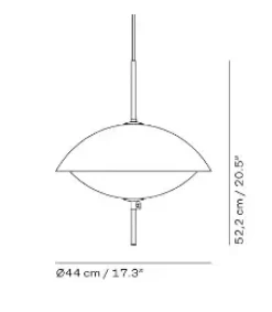 Fritz Hansen - Loftlampe - Clam - Opal/Messing - Ø44