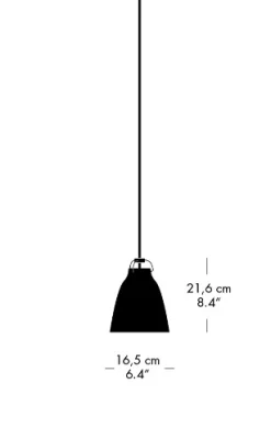 Fritz Hansen - Loftlampe - Caravaggio™ Matt - Sort - P1 Small