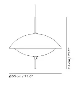 Fritz Hansen - Loftlampe - Clam - Opal/Messing - Ø55