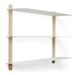 Gejst - NIVO A væghylde - Hvid - Lys Eg - 42 x 64 cm