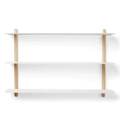 Gejst - NIVO A væghylde - Hvid - Lys Eg - 42 x 64 cm