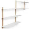 Gejst - NIVO B væghylde - Hvid - Lys Eg - 59x118x15 cm