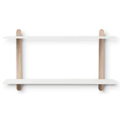 Gejst - NIVO F væghylde - Large - Lys eg/Hvid