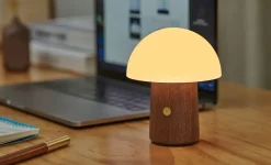 Gingko - Alice Mushroom Lamp - Mini - Valnød - 13x10 cm