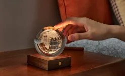 Gingko - Amber Crystal Light - World Globe