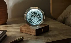 Gingko - Amber Crystal Light - World Globe