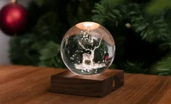 Gingko - Amber Crystal Light Bordlampe - 3D Laser stag