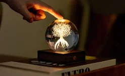 Gingko - Amber Crystal Light Bordlampe - 3D Tree of Life