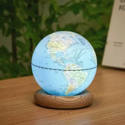 Gingko - Atlas Globe Lamp - Lightblue Mini White Ash base