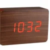 Gingko - Brick Click Clock Walnut / Red LED