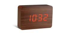 Gingko - Brick Click Clock Walnut / Red LED
