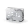 Gingko - Brick Click Clock Marble / White LED