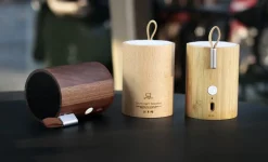 Gingko - Drum Light Bluetooth Speaker Natural Walnut Wood