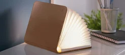Gingko - LED Smart Booklight - Brown Leather - Large