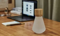 Gingko - Pentagon Light bulb Lamp Large White Ash Wood