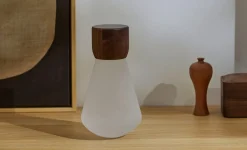 Gingko - Pentagon Light bulb Lamp Large Natural Walnut Wood