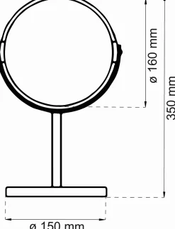 Habo - Bordspejl - Coral - Krom - H: 35 x Ø: 16 cm