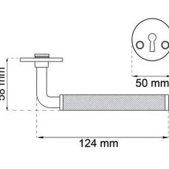 Habo - Dørgreb inkl. nøgleskilte - Lexington - Poleret messing