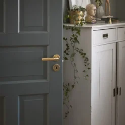 Habo - Dørgreb inkl. nøgleskilte - Lexington - Poleret messing