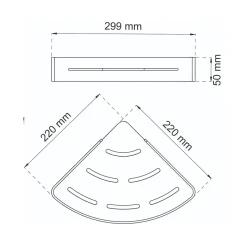 Habo - Hjørnehylde - Lilac - Krom - 32,4 x 18,2 cm