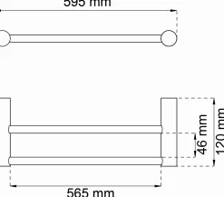 Habo - Håndklædestang dobbelt 1368 - Sort - B: 59,5 cm
