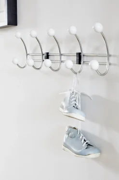 Habo - Knagerække med 5 knager - Berry - krom/hvid