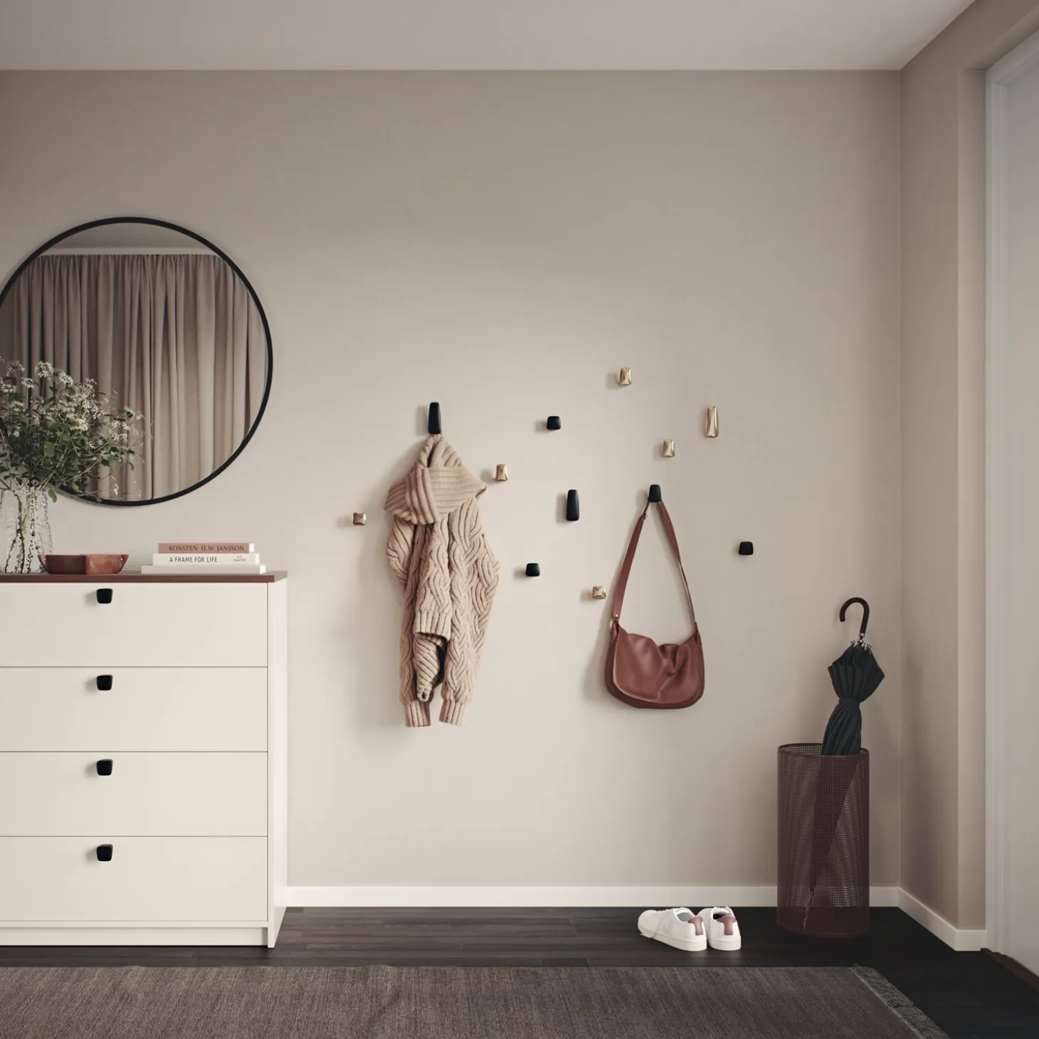 Habo - Krog - 29x45 mm - Sort messing - 2 stk.