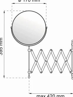 Habo - Nakkespejl - Expander - H: 39,5 x D: 42 x Ø 17 cm