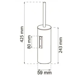 Habo - Toiletbørsteholder 1368 - Sort Stål