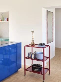 HAY - Arcs Spejl - Rectangle / L-Burgundy rød - H133 X W72 X L3 cm