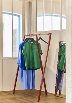 HAY - Arcs Spejl - Rectangle / L-Burgundy rød - H133 X W72 X L3 cm