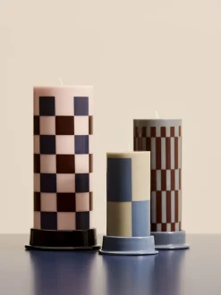 Hay - Bloklys - Column - Large - Light Pink, Bordeaux & Dark Blue