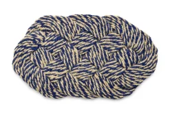 Hay - Coco Door Mat - Swirl - Blue and off-white