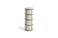 Hay - Column Candle - Off-white, green bordeaux and silver