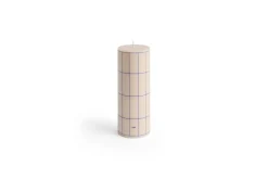 Hay - Column Candle - Off-white with blue grid check
