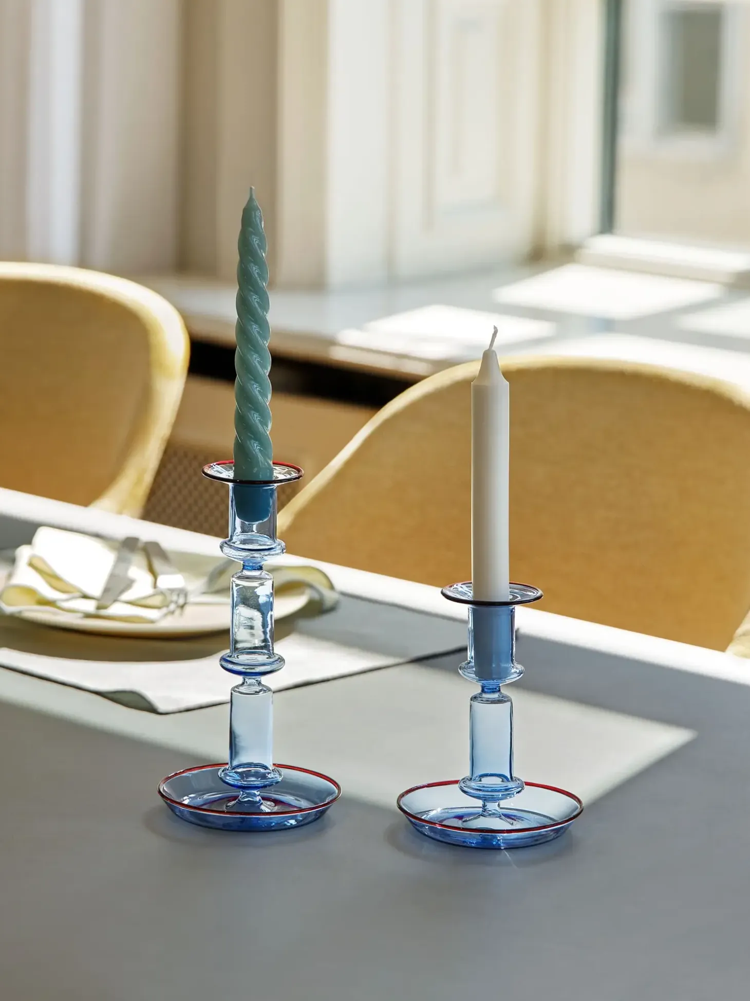 Hay - Flare tall lysestage - blå