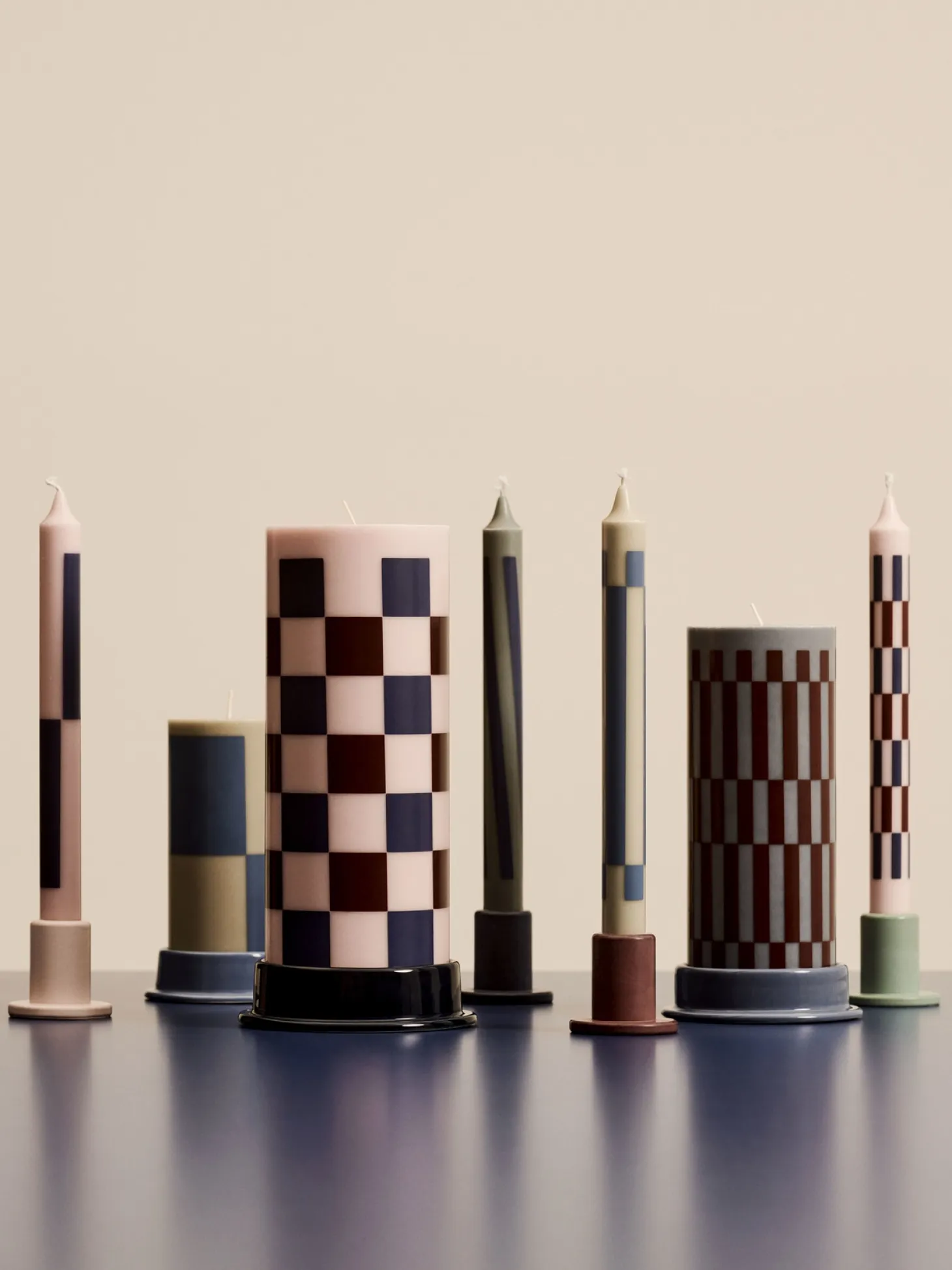 Hay - Lysestage - Column - Medium - Dusty Blue