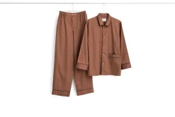 HAY - Outline Pyjama - Langærmet Shirt - M/L - Milk Chocolate