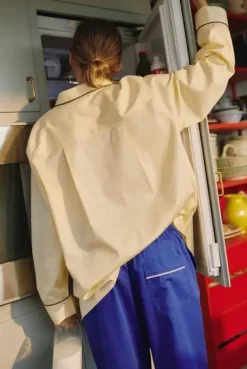 HAY - Outline Pyjama - Langærmet Shirt - S/M - Soft Yellow