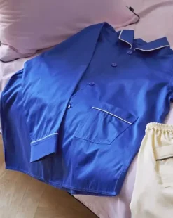 HAY - Outline Pyjama - Langærmet Shirt - M/L - Vivid Blue