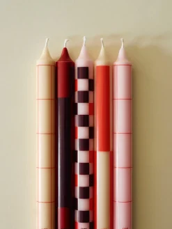 Hay - Pattern Candle - Off-white, green, bordeaux and silver