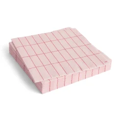 Hay - Pattern Napkins - Light pink and red grid - Dinner
